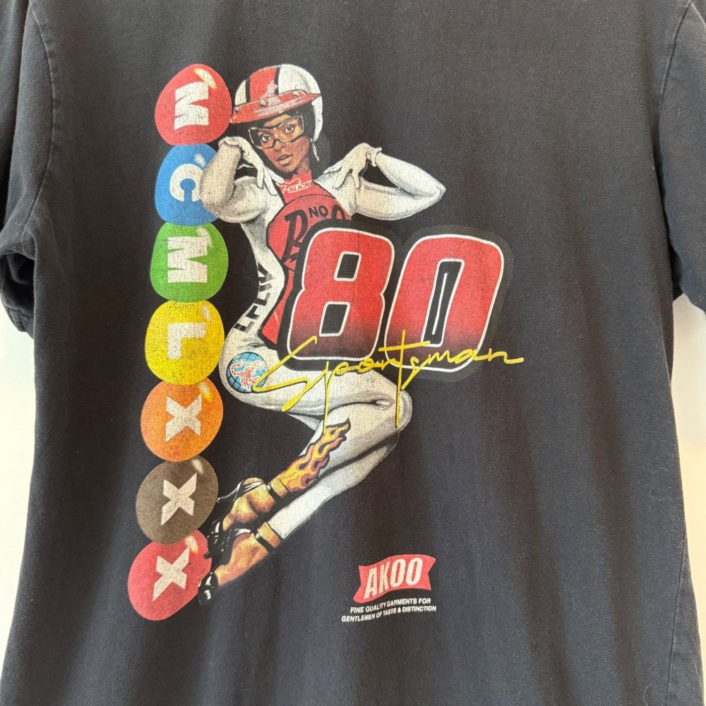 AKOO Mens Size Medium Black Nascar Graphic T Shirt Streetwear Y2K Vintage - Picture 5 of 7